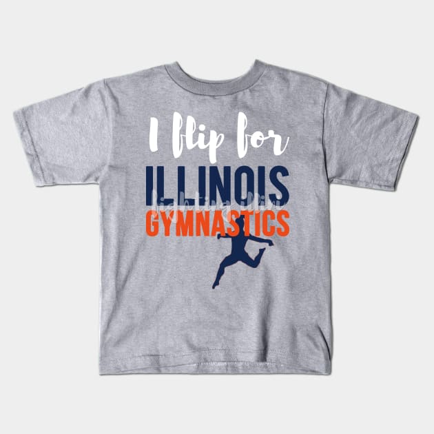 Illinois Gymnastics Kids T-Shirt by gainerlayouts